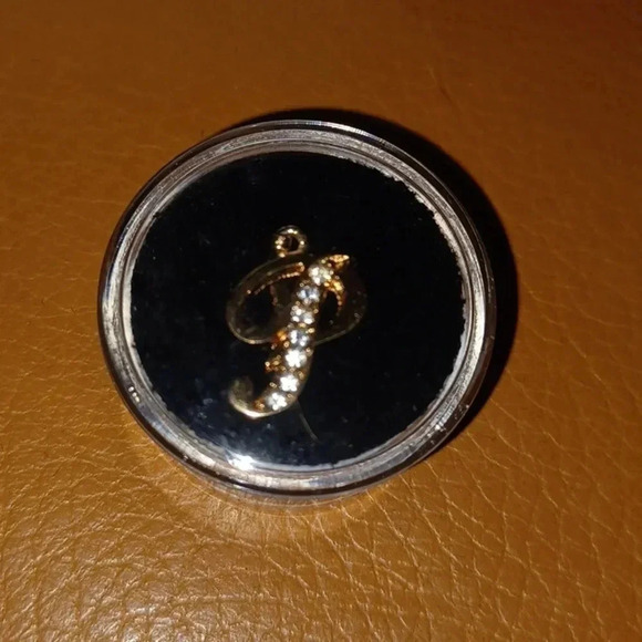 💙🌹Gold plated letter pendant "P" with faux diamonds - Picture 4 of 7